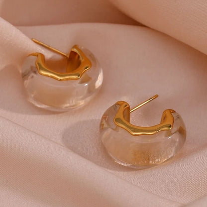Anyishay boucles oreilles en or-Acier inoxydable Hypoallergénique anaes store-3