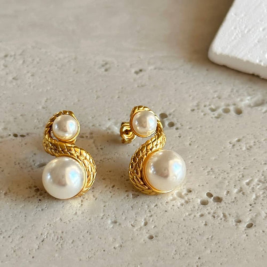 Pascaline boucles oreilles en or avec perle anaes store